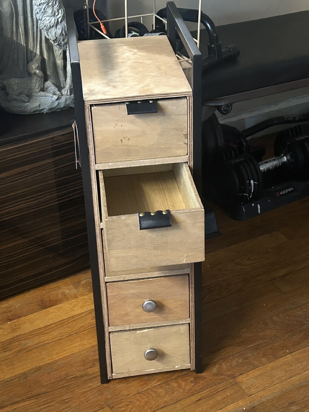 Five-Drawer Wooden Organizer with Metal Frame - photo 3