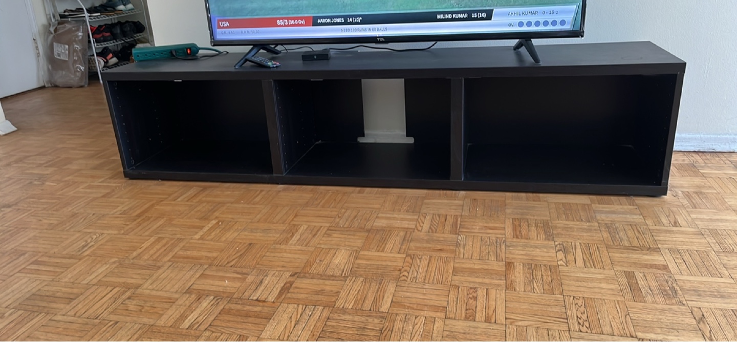 Black IKEA Kallax 3x1 TV Stand