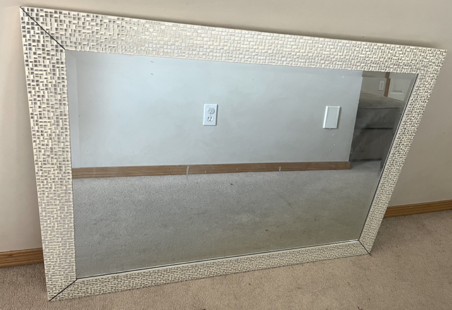 Large Decorative Mirror with Mosaic Frame
