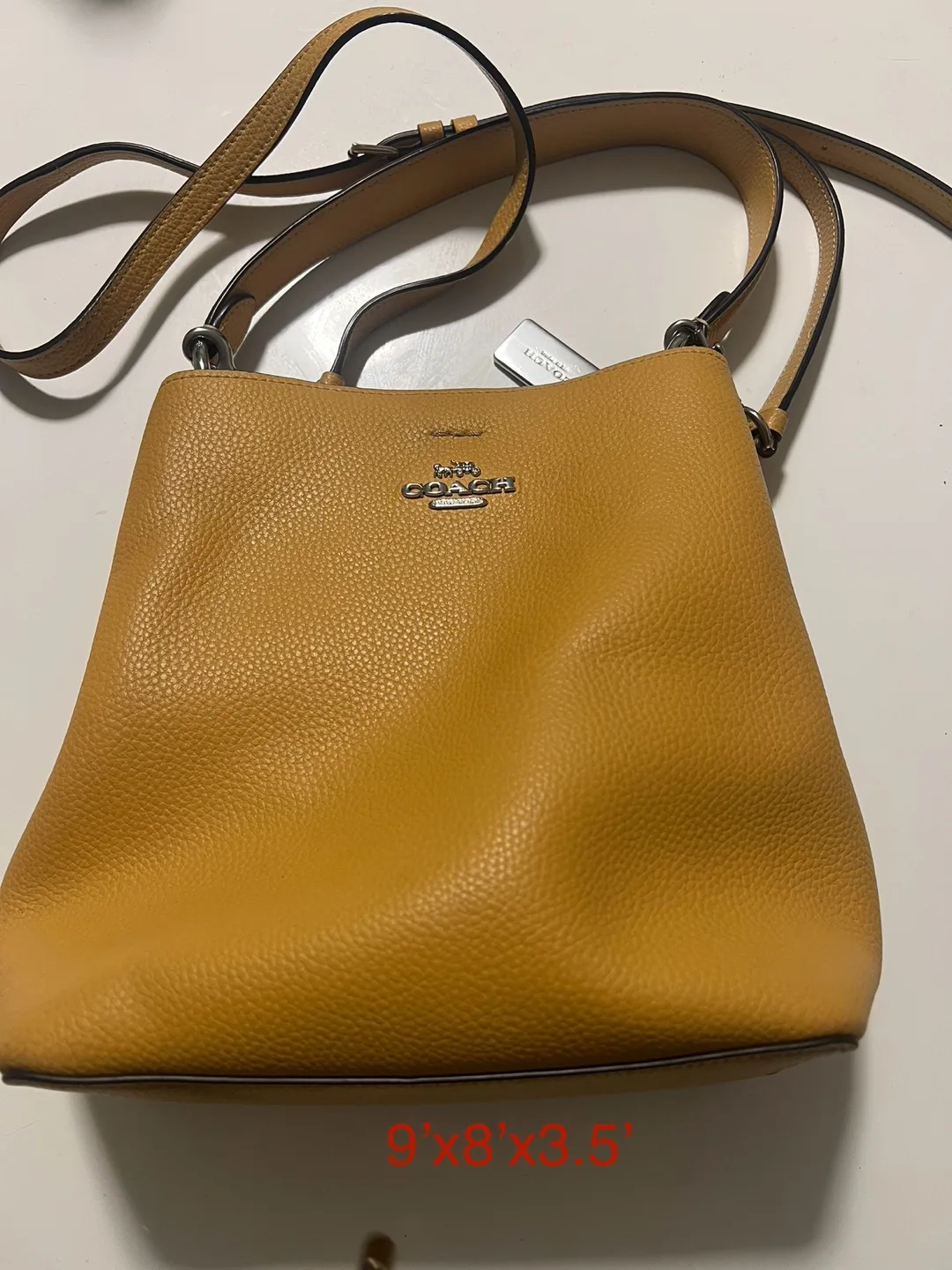 Coach Mustard Yellow Leather Bucket Bag thumbnail
