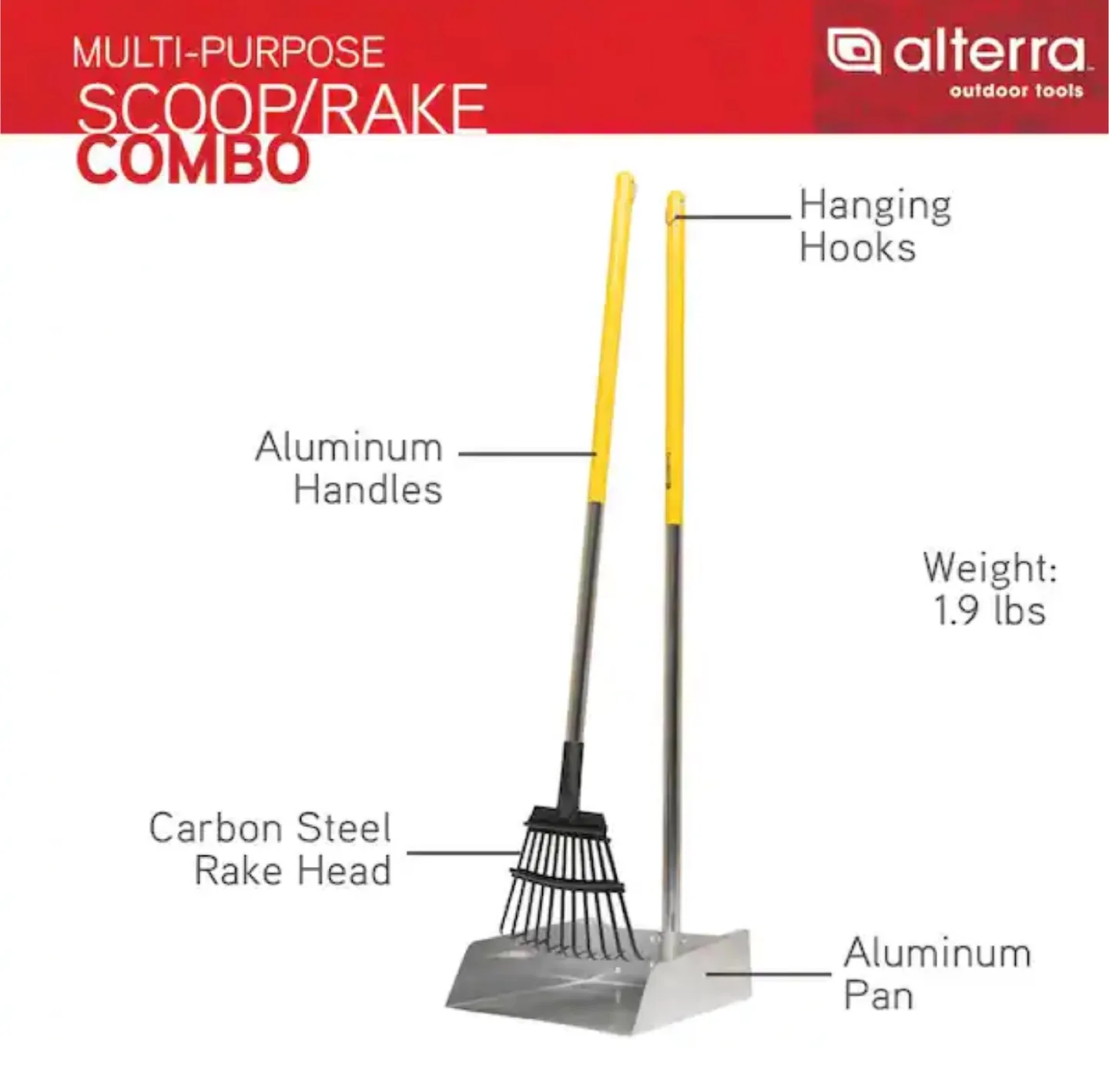 2-Piece Multi-Purpose Scoop & Rake Garden Tool Set image indicator(6)