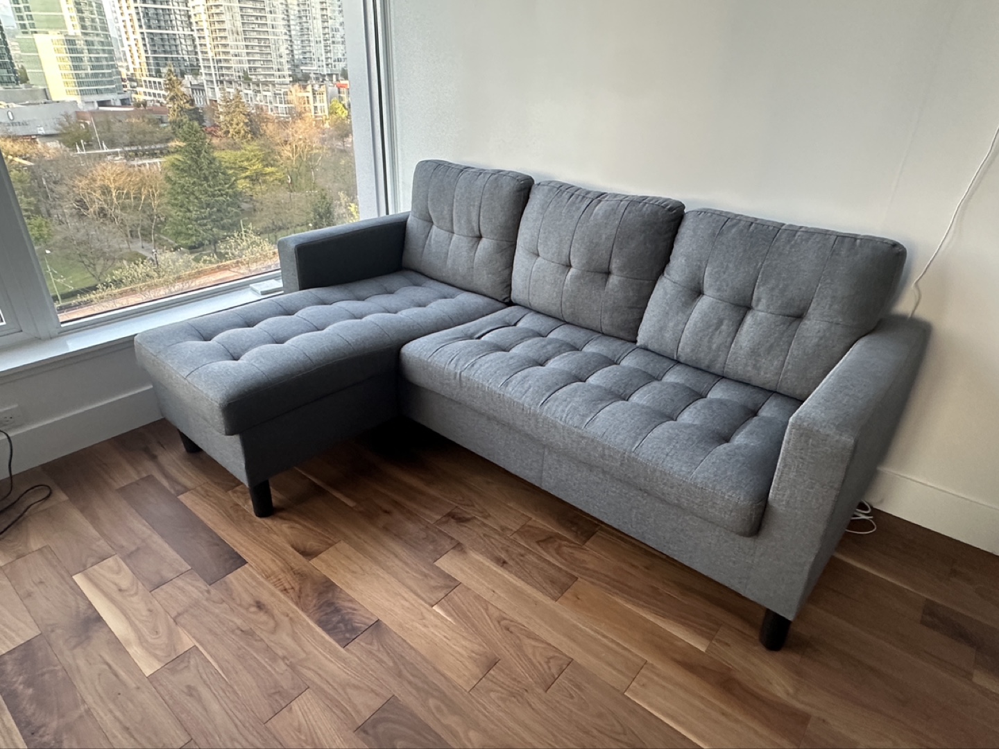 Grey L-Shaped couch - photo 2