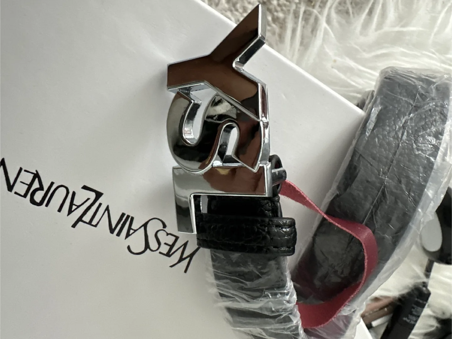 Inspired Yves Saint Laurent Black Leather Belt thumbnail
