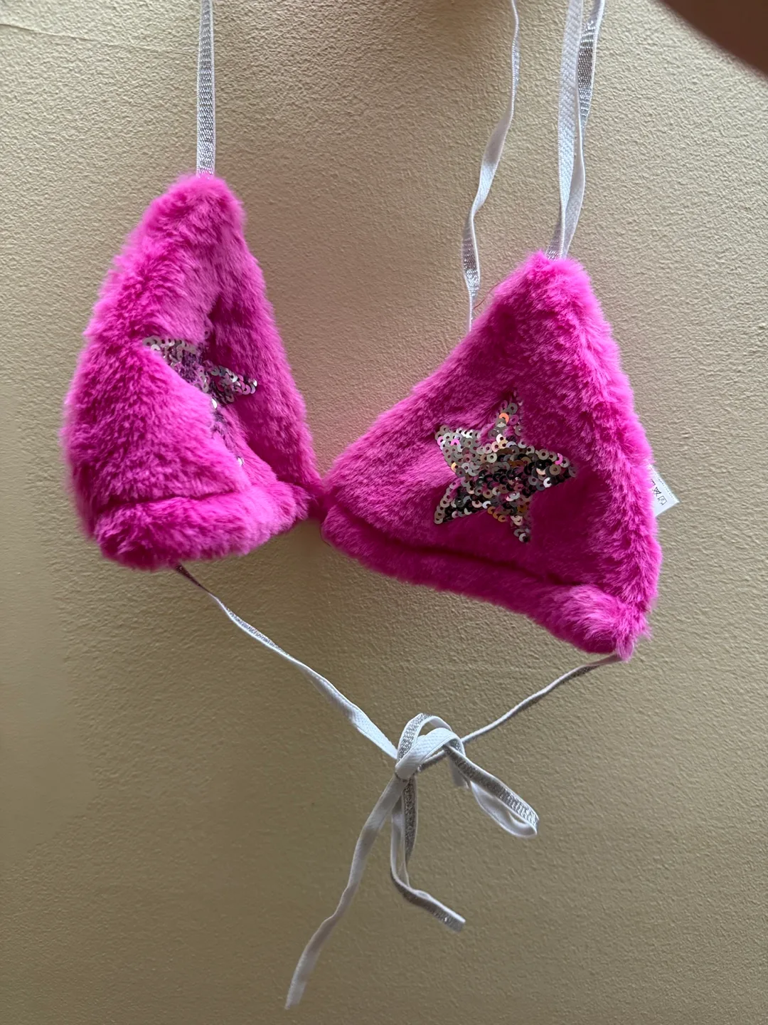 Pink Fuzzy Star Bikini Top image indicator(2)
