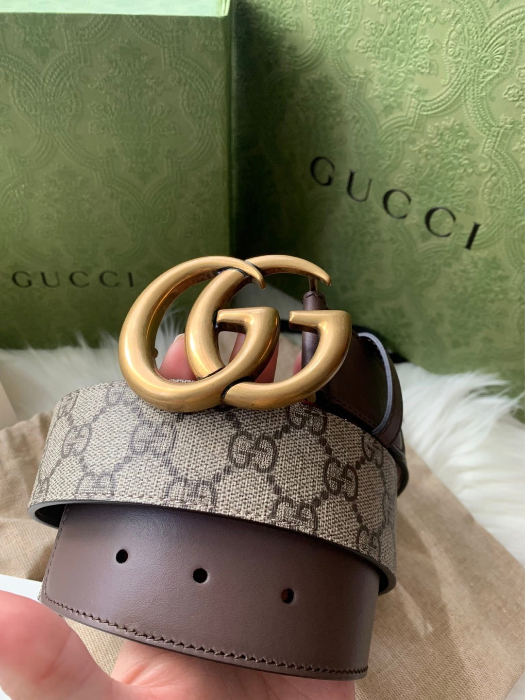 Gucci GG Marmont Belt Brown Leather 85-34
