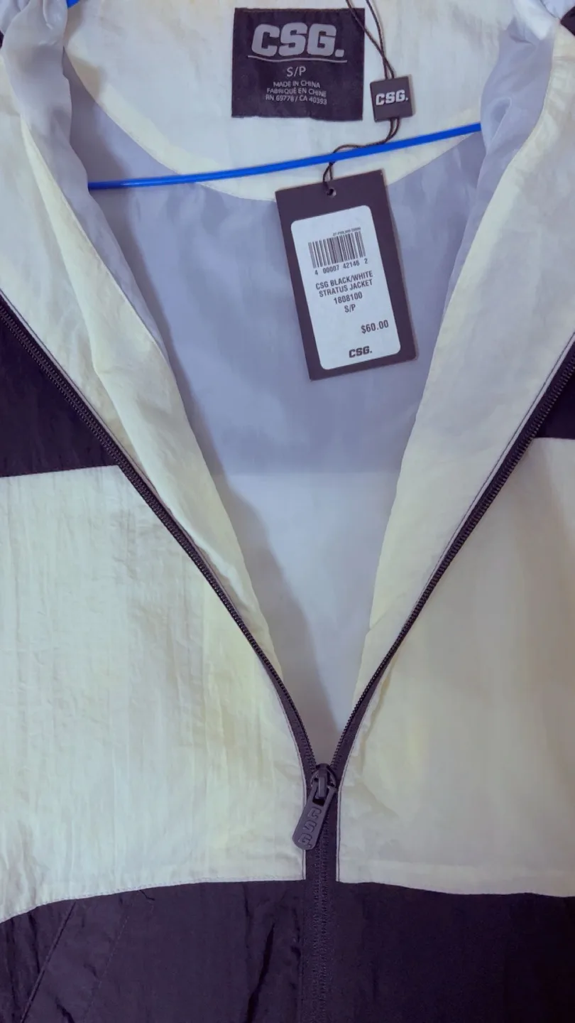 CSG. Black and White Colourblocked Jacket - Size Small image indicator(4)