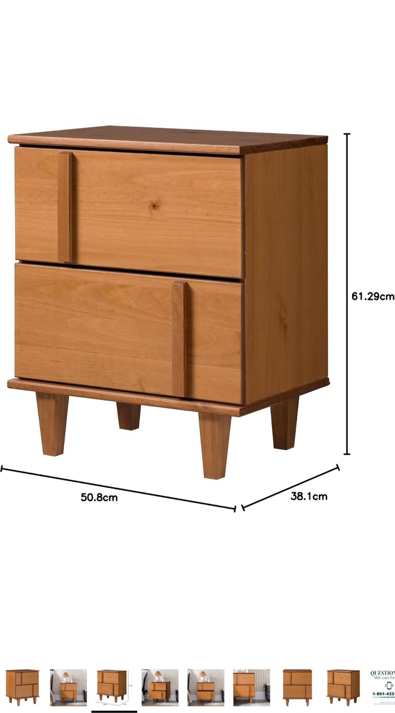 Mid-Century Modern Two-Drawer Nightstand - photo 5