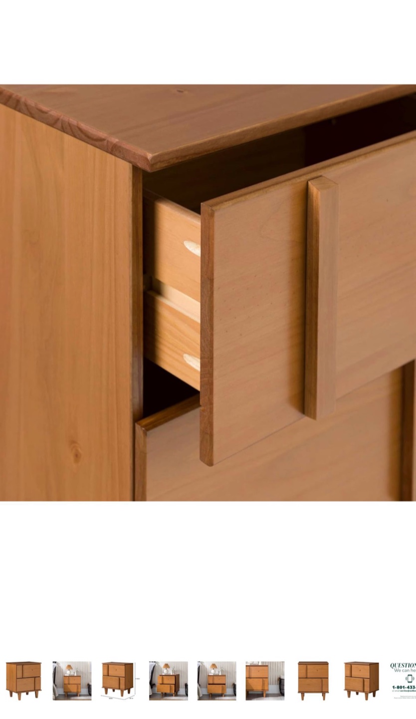 Mid-Century Modern Two-Drawer Nightstand - photo 4