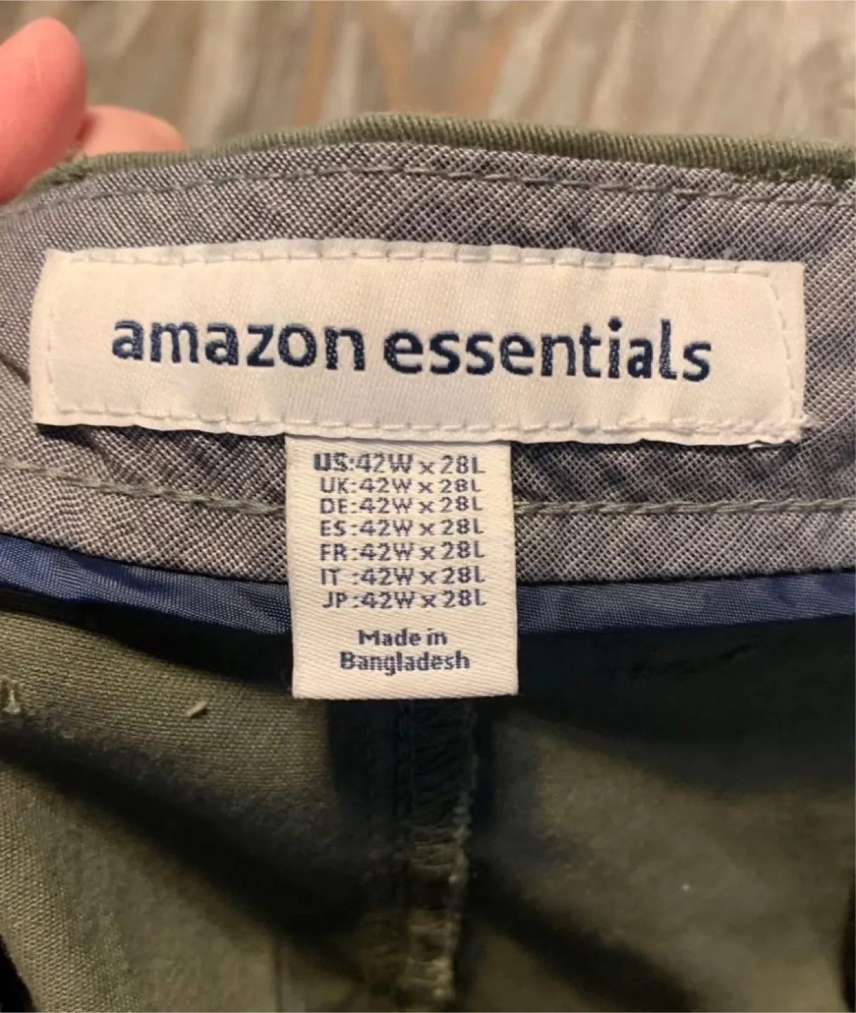 Men's Olive Green Chinos Size 42W x 28L image indicator(2)