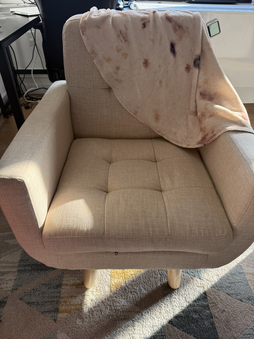 Rosevera Elena Accent Armchair Beige Linen Upholstery - photo 3