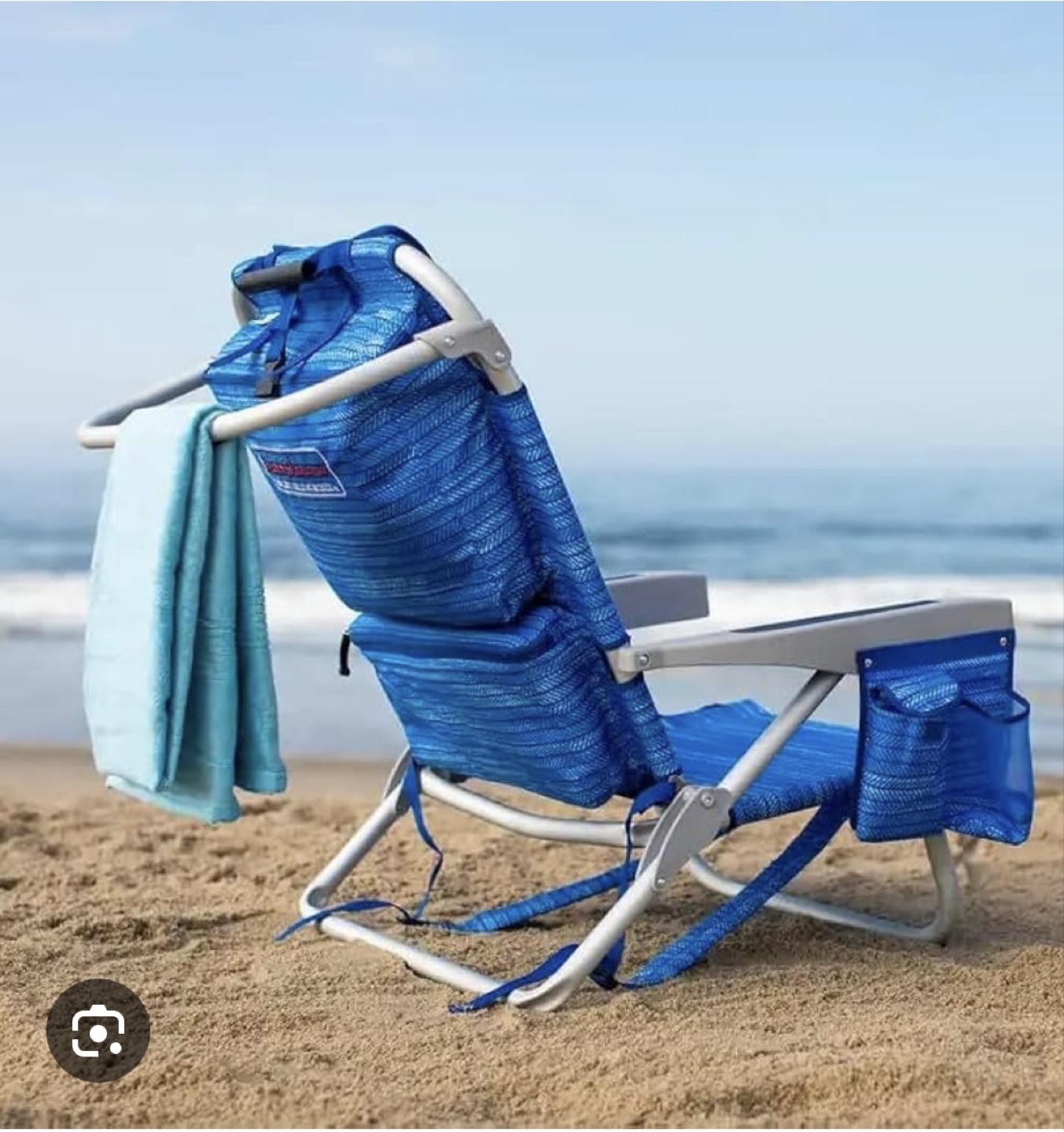 Tommy Bahama Classic 5-Position Backpack Chair - Blue Stripes