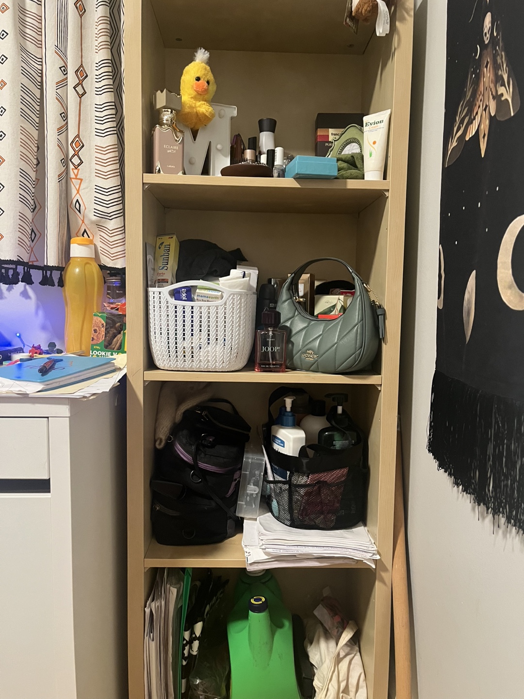 Four-shelf wooden organizer