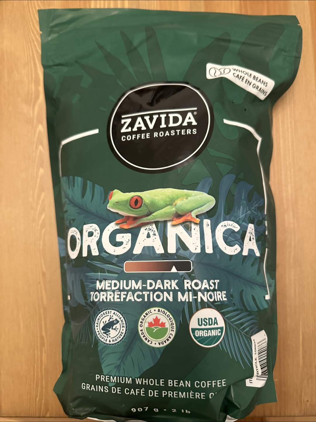 Zavida Organica Coffee - Medium-Dark Roast - Whole Beans