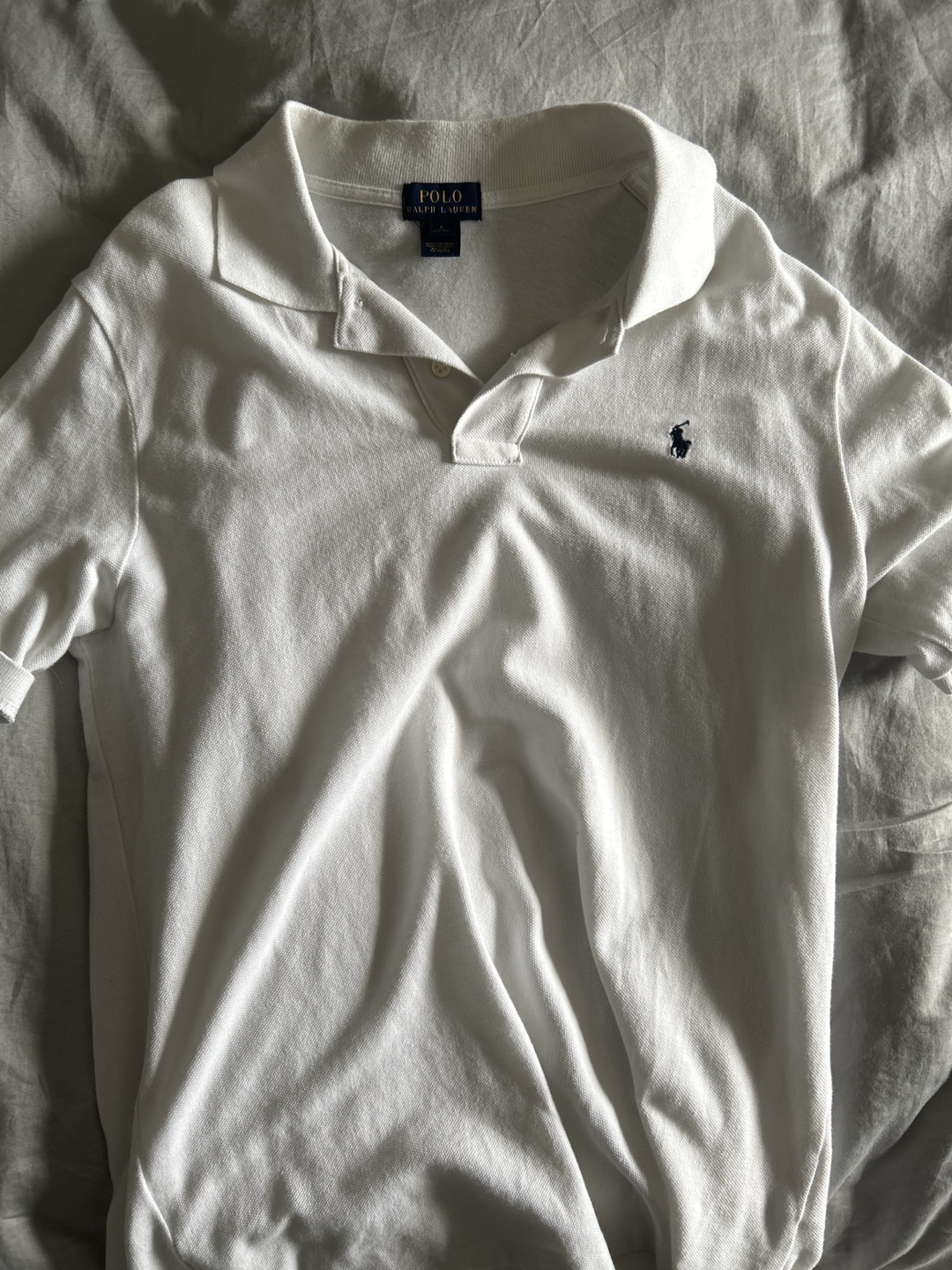 Polo Ralph Lauren Men's White Polo Shirt - Size Large