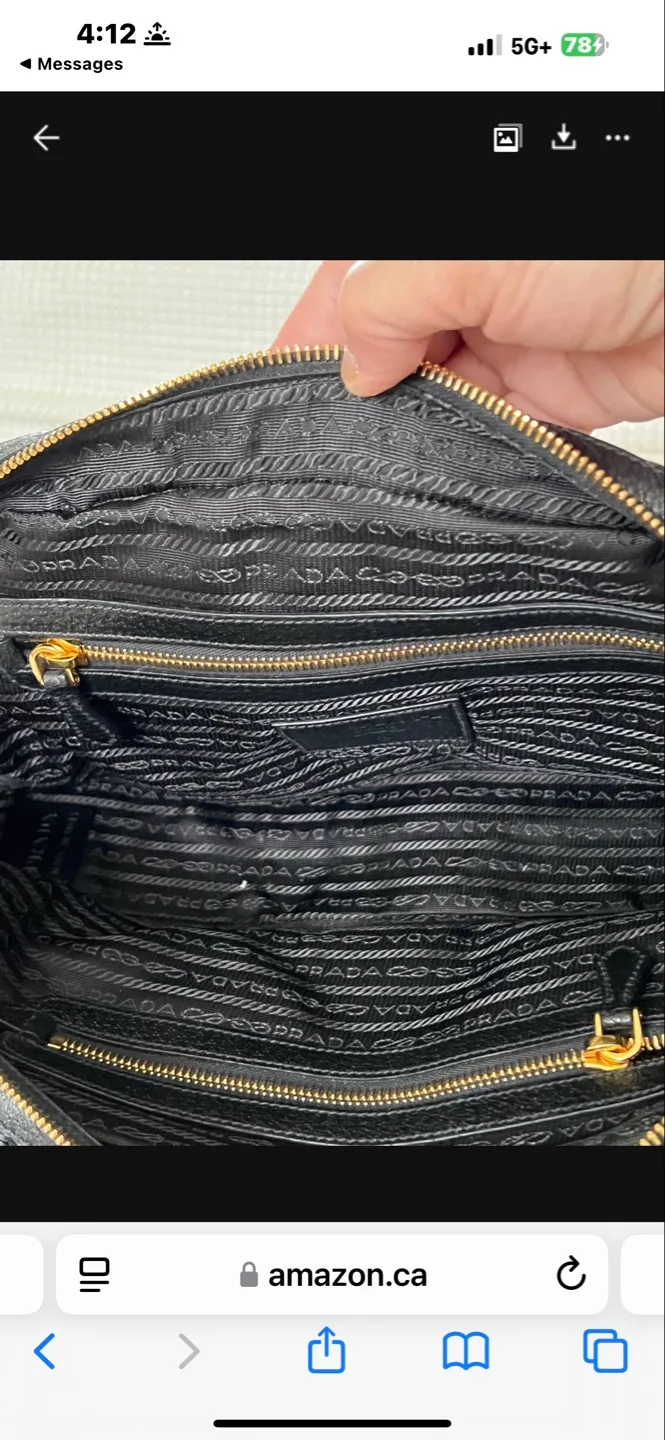 Authentic Prada Raffia Black Handbag with Gold Chain Strap image indicator(8)