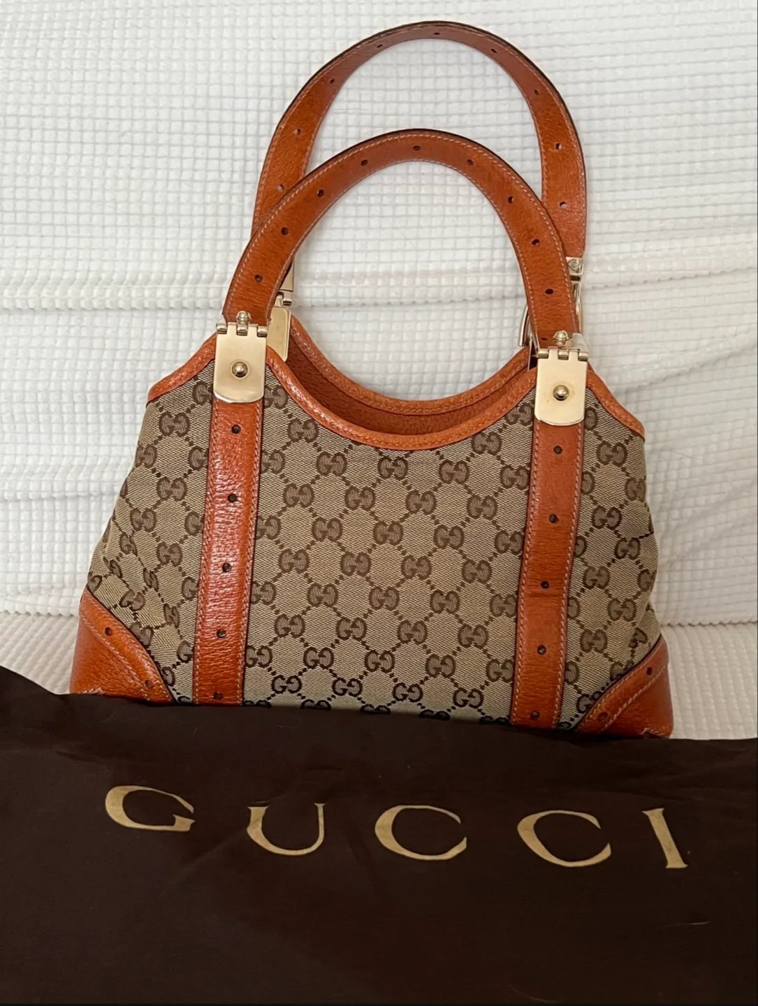 Gucci Horsebit GG Canvas and Leather Shoulder Bag image indicator(2)