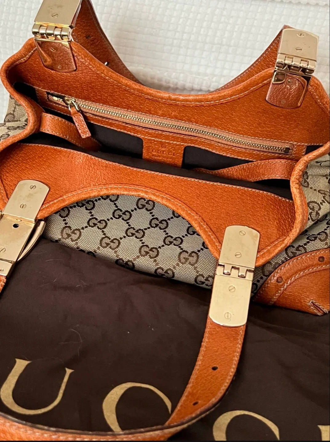 Gucci Horsebit GG Canvas and Leather Shoulder Bag image indicator(5)