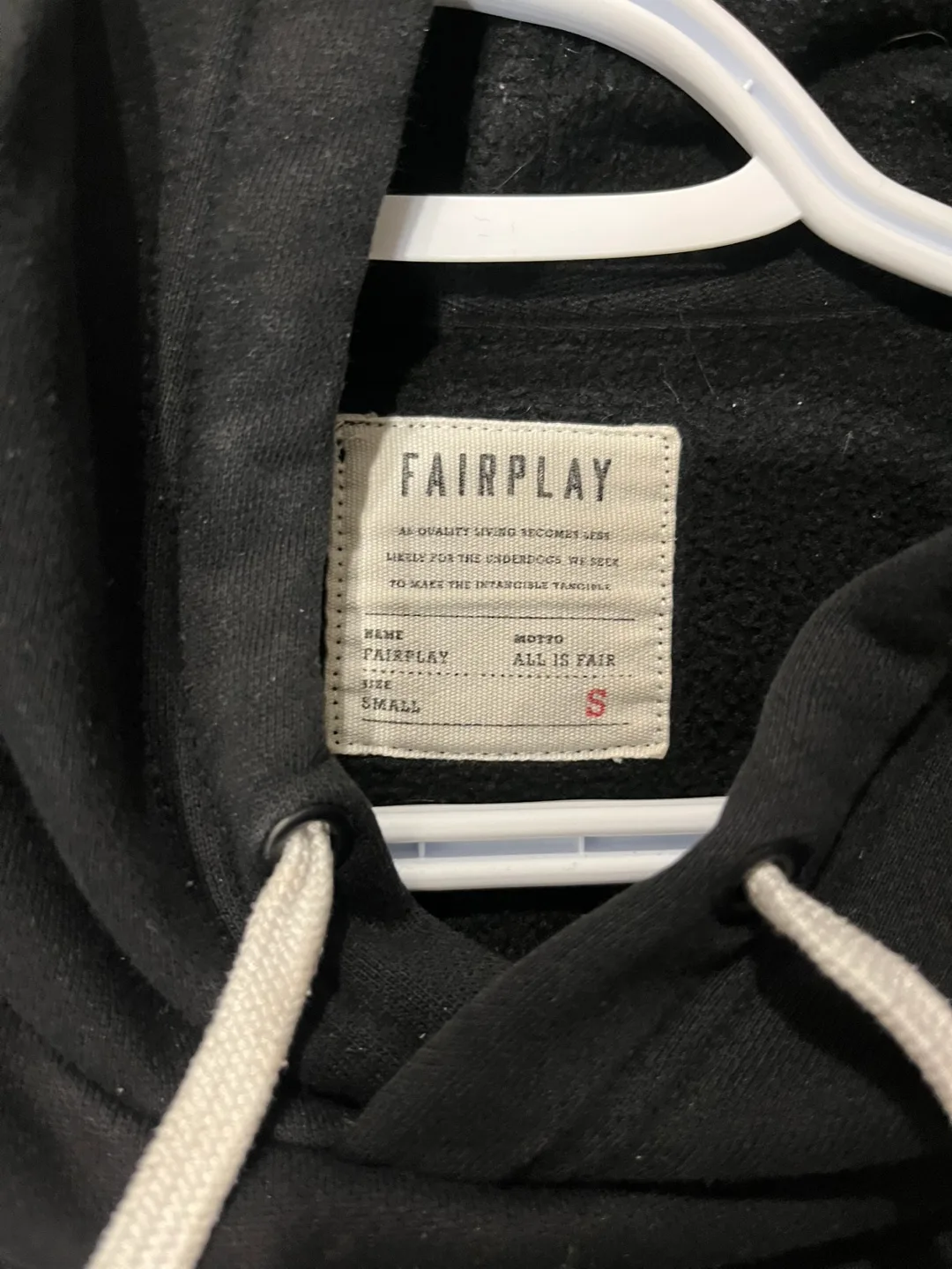 Fairplay Black Hoodie Size Small