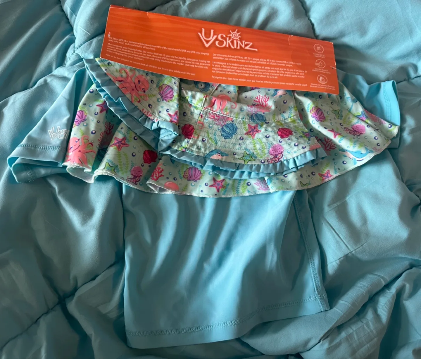 New Girls' Size 4T UPF 50+ Swimsuit Set image indicator(3)