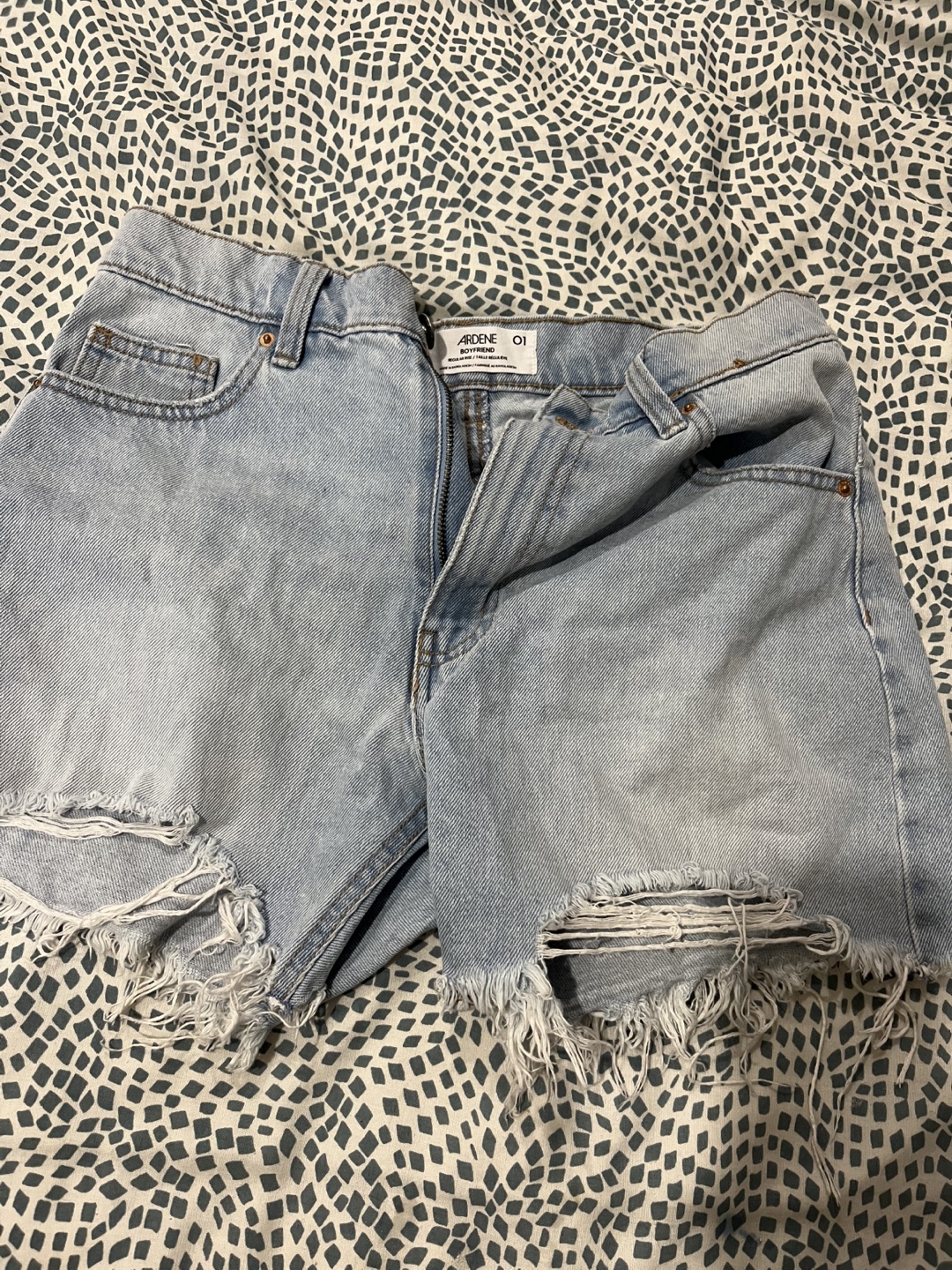 Distressed Denim Shorts Size 01