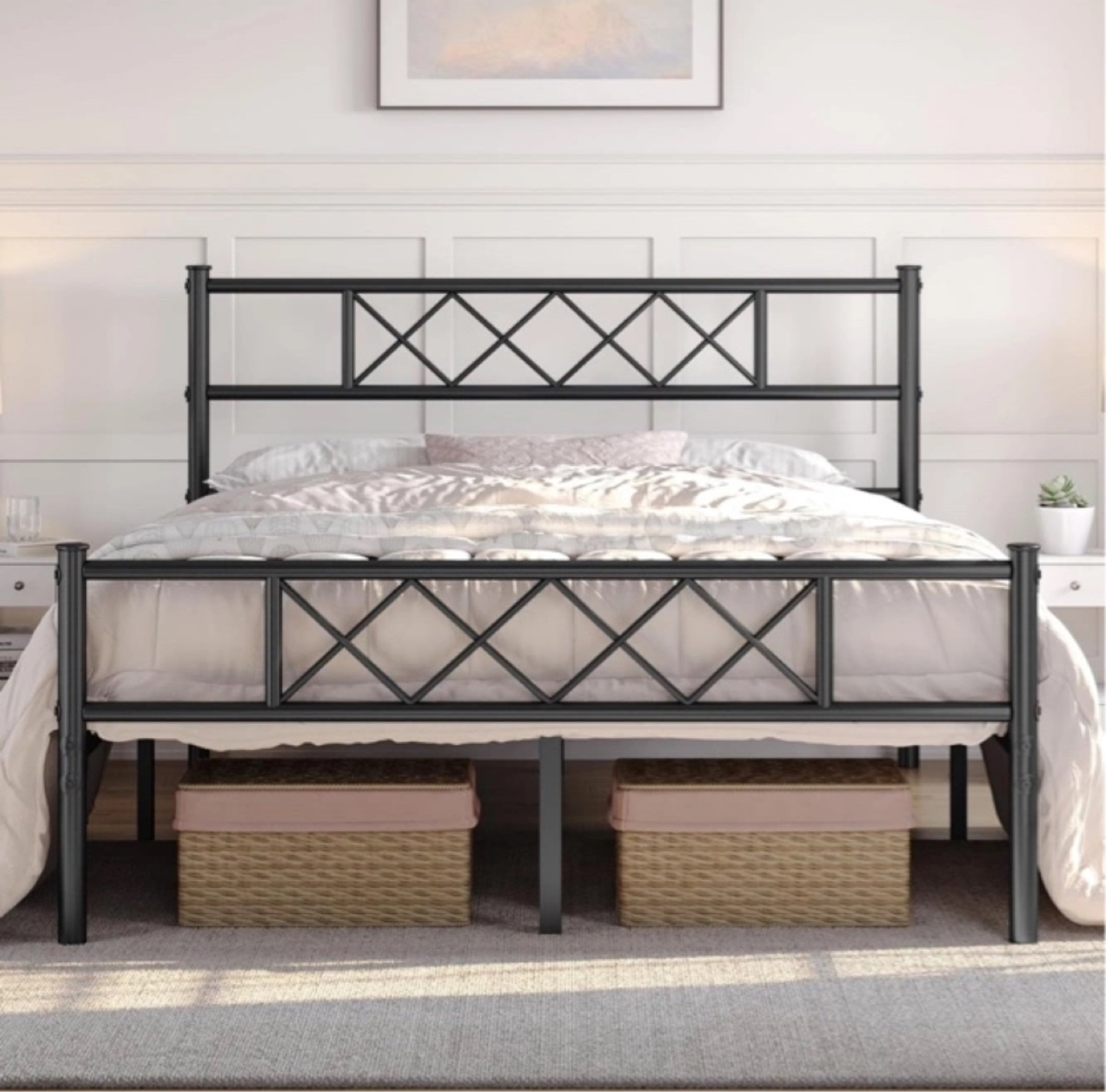 Black Metal Double size Bed Frame