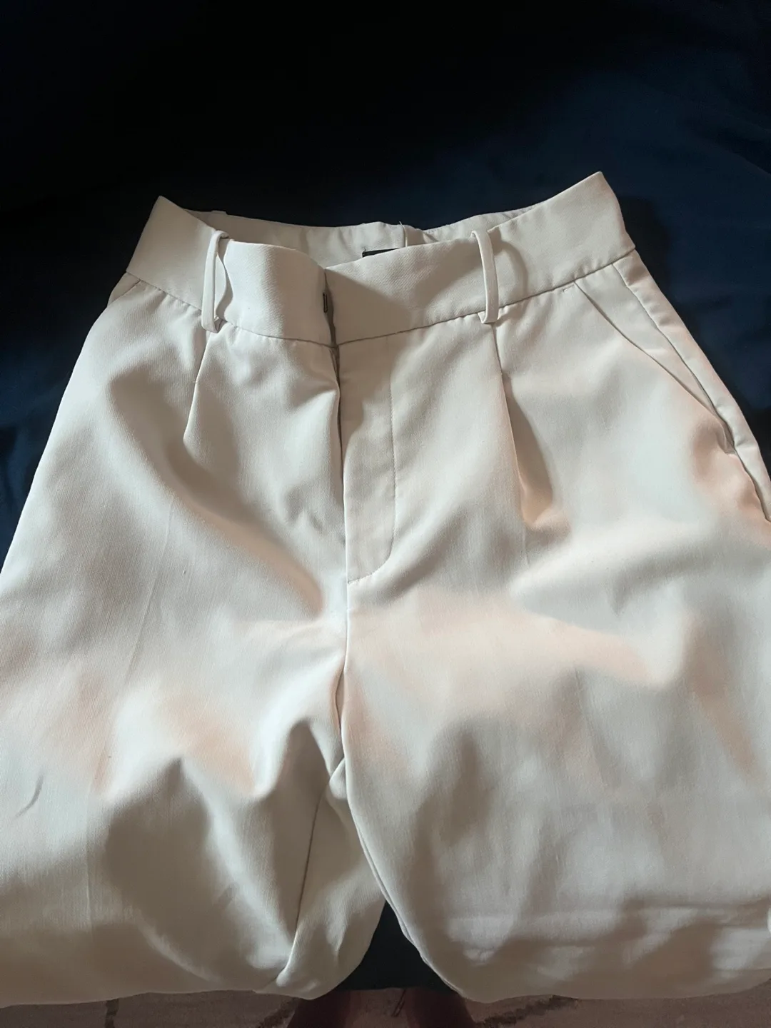 Zara Women's Off-White High-Waisted Trousers image indicator(2)