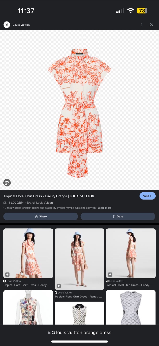 Tropical Floral Shirt Dress - Orange w tags Louis V inspo - photo 2