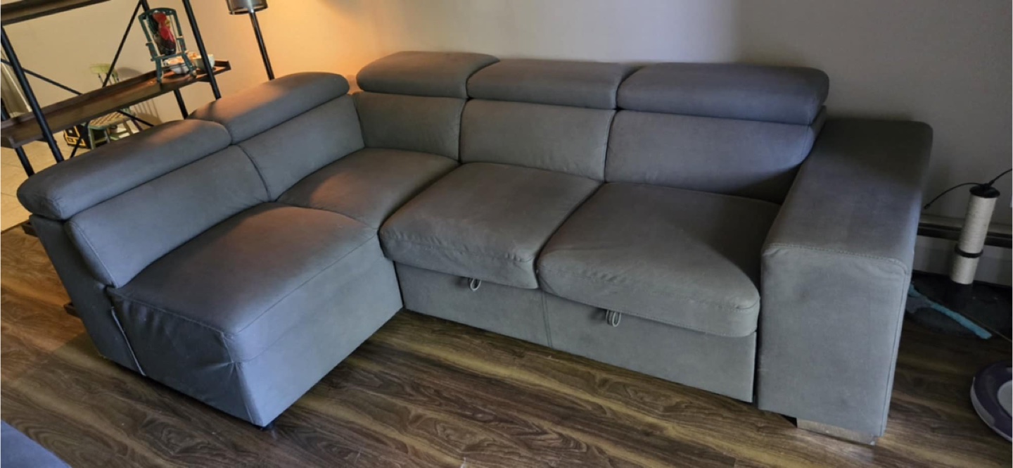 Grey Sectional Sofa with Ottoman - photo 4