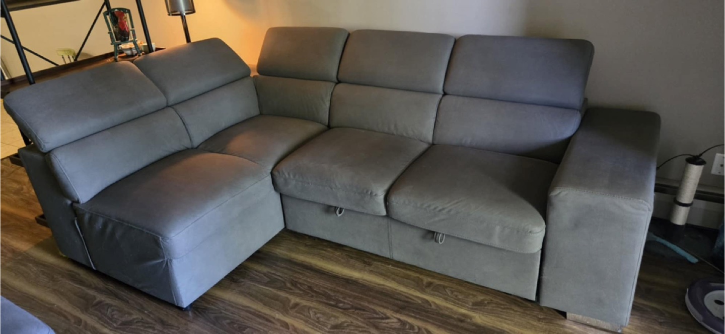 Grey Sectional Sofa with Ottoman - photo 3
