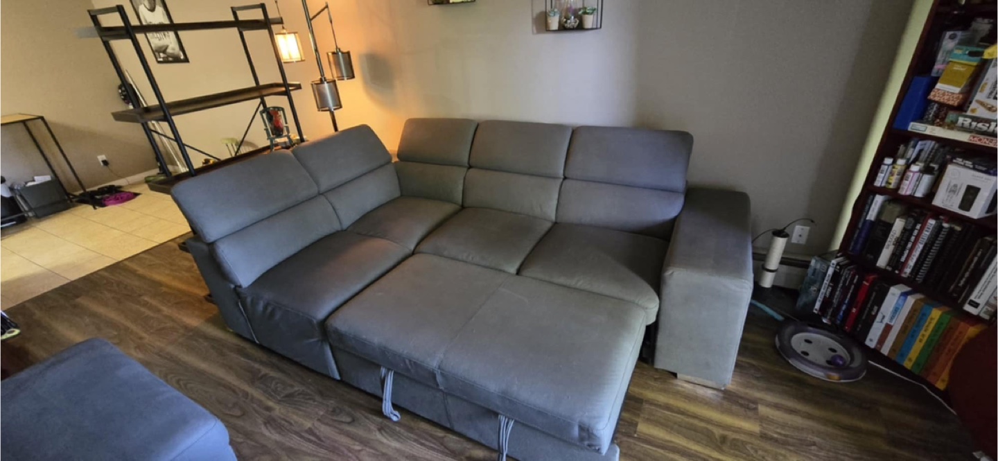 Grey Sectional Sofa with Ottoman - photo 5