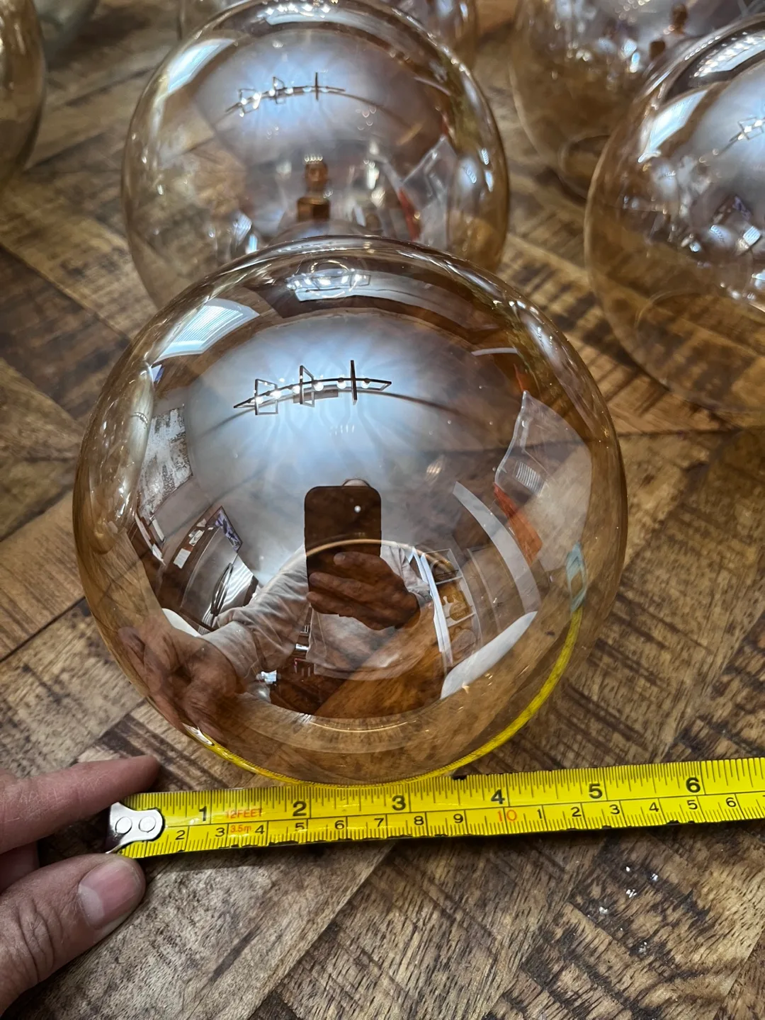 Globe Glass Light Shades - Amber/Gold image indicator(6)