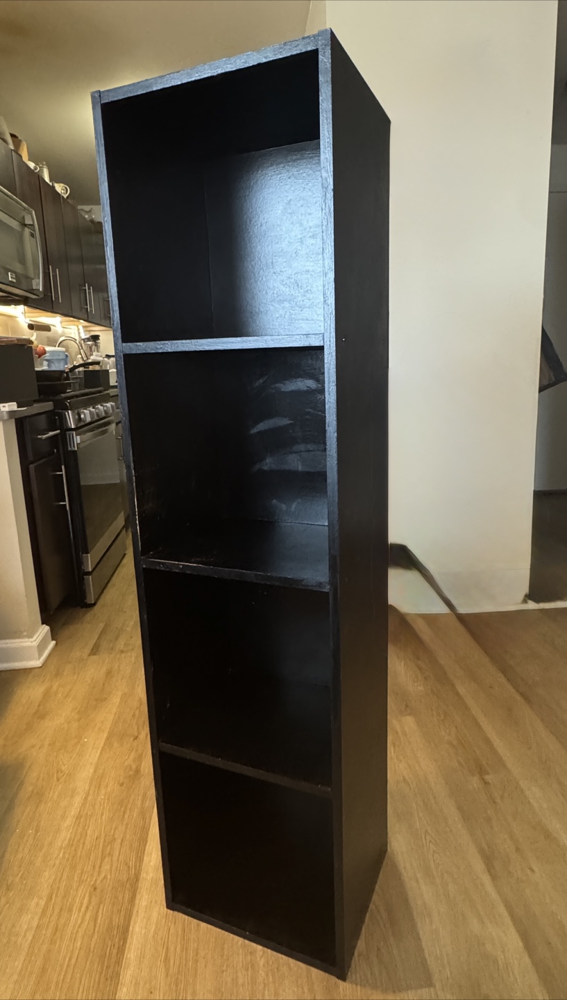 Black 4-Shelf Bookcase - photo 2
