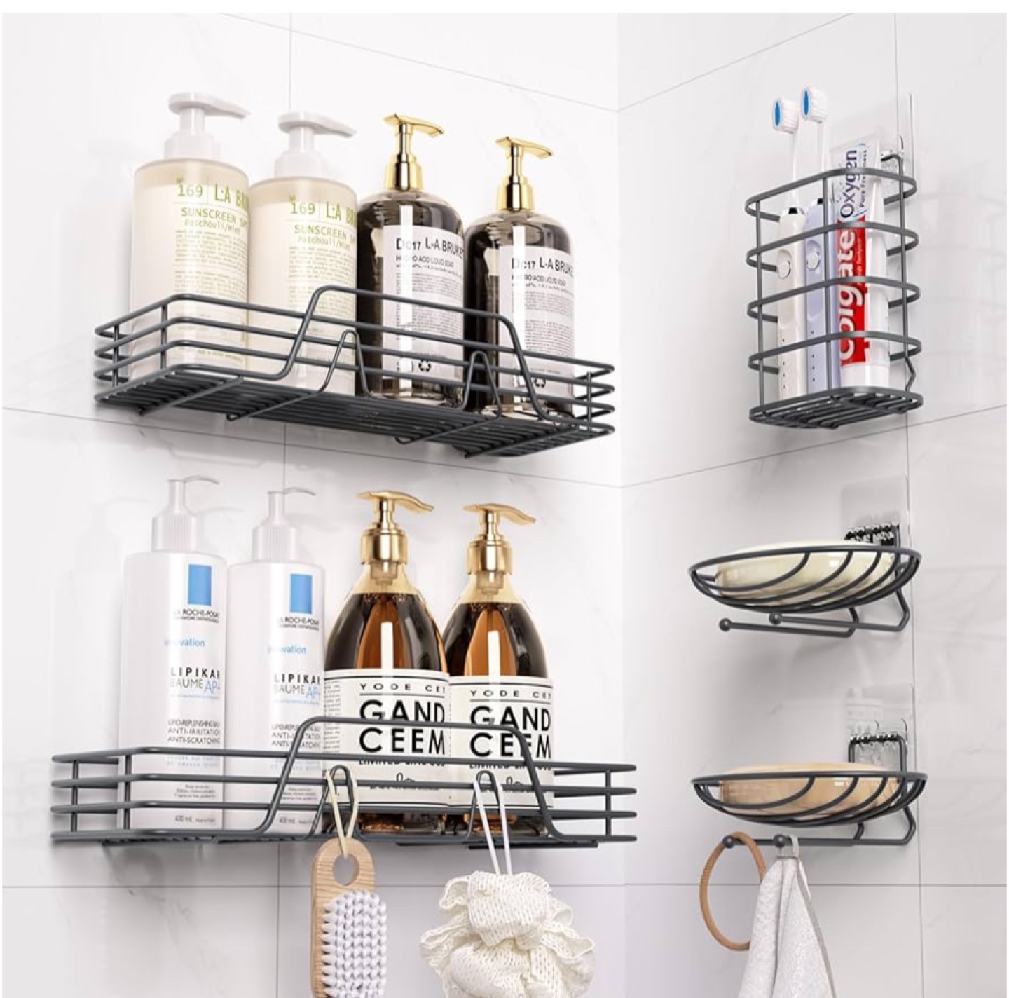 New Shower caddy/ Rack Organizer - 5-Piece Set