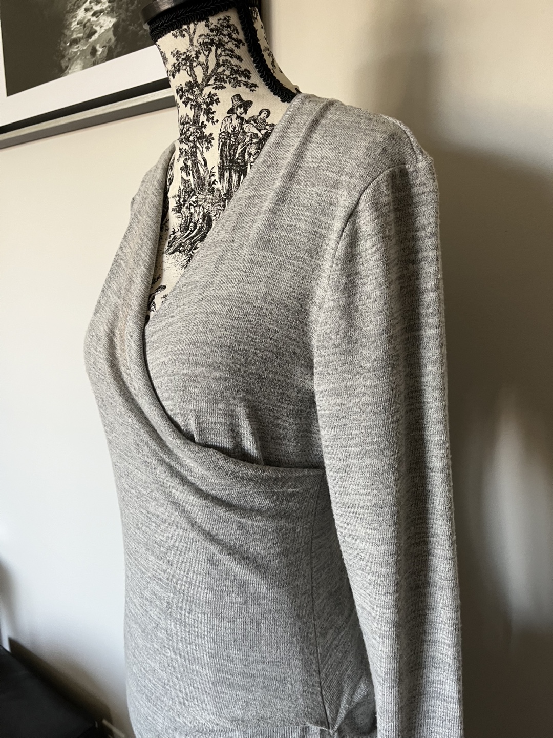 Grey long sleeve midi dress - photo 2