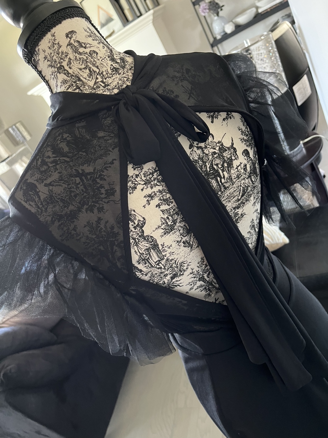 Black Mesh Flutter Sleeve Bodycon Dress - photo 4