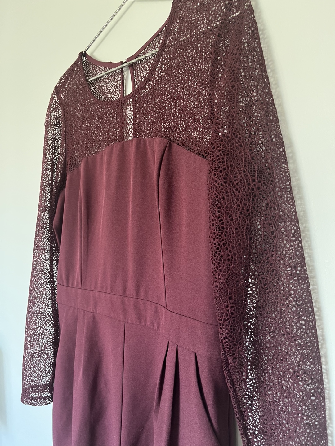 Burgundy Lace Detail Jumpsuit - photo 2