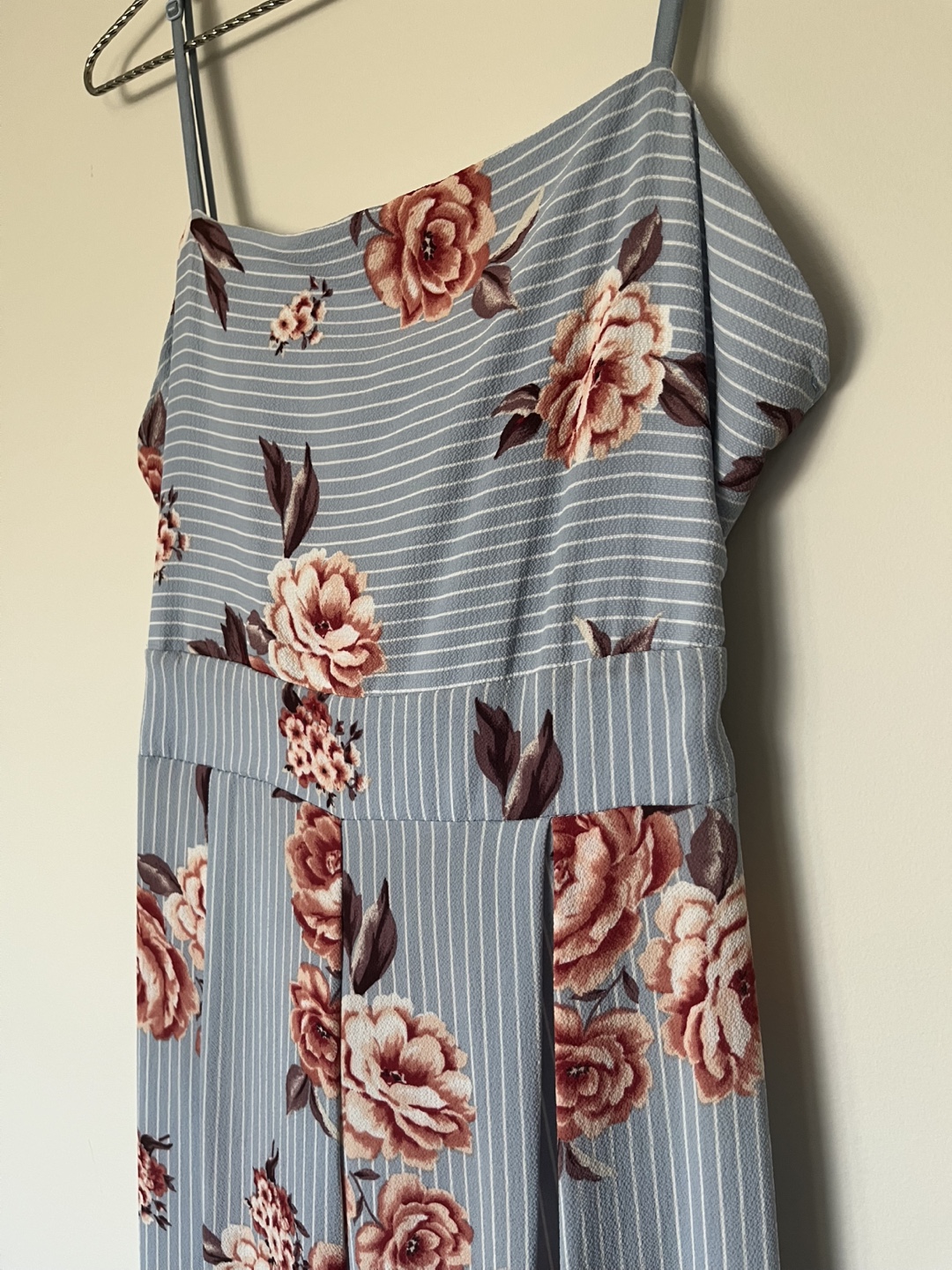 Dusty Blue Floral Wide Leg Jumpsuit - photo 2