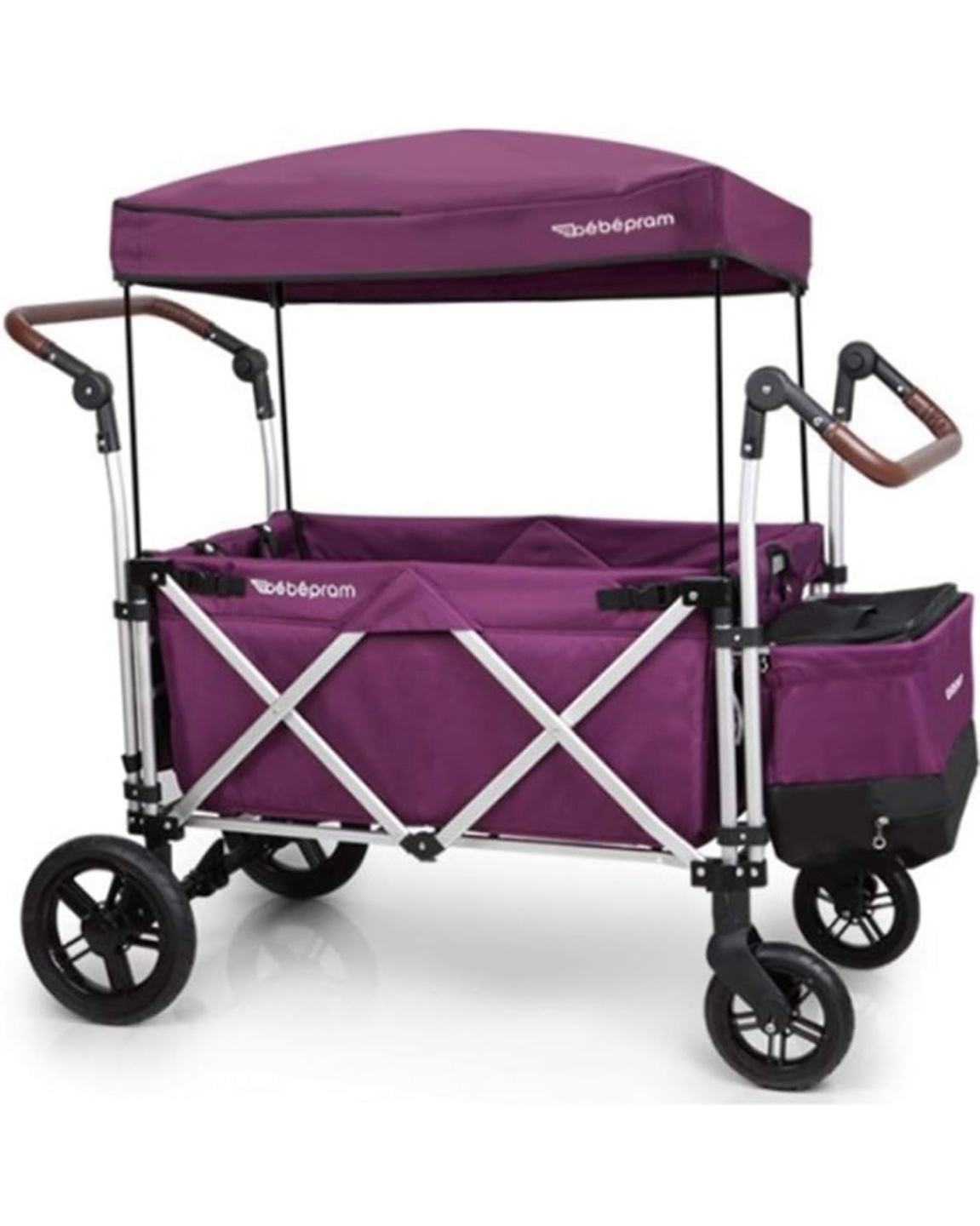 Bebeprom S7 Foldable Luxury Multi-Function Wagon - Purple - photo 2