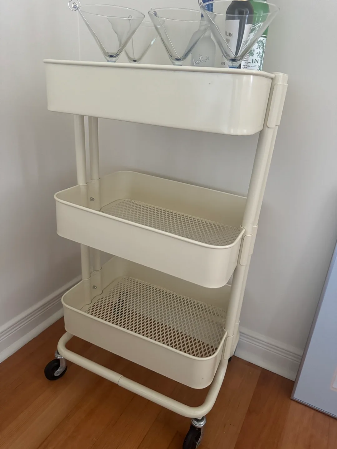 Three-Tier Rolling Cart - Cream Colour image indicator(2)