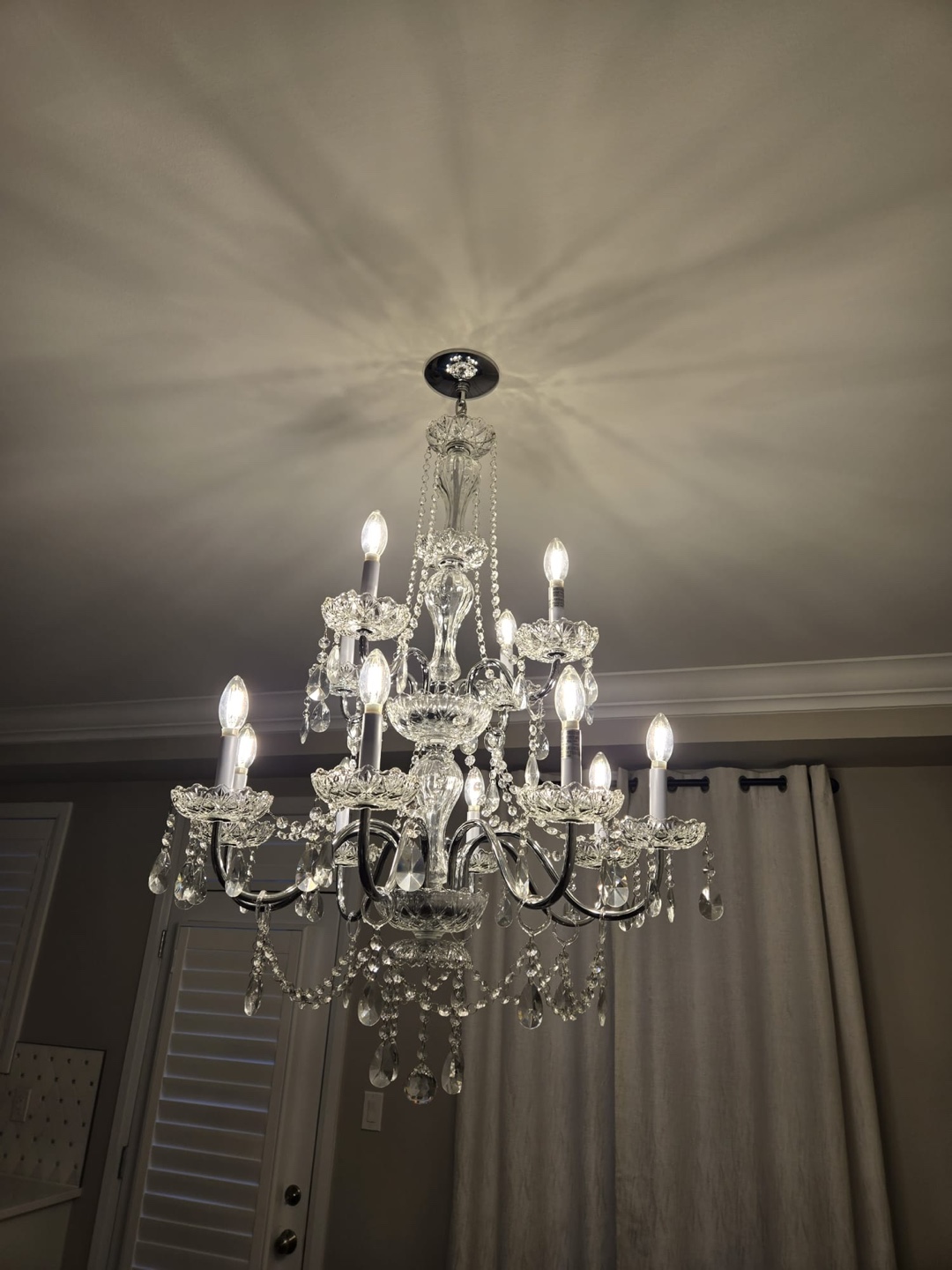 Crystal Chandelier 12-Light Fixture