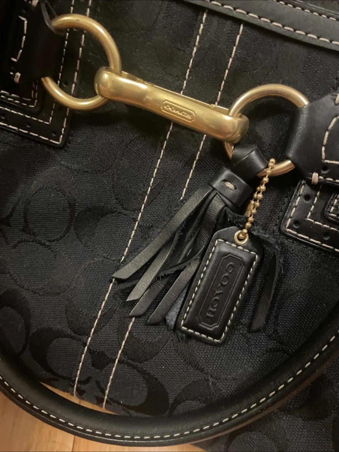 Coach Black Signature Handbag image indicator(4)