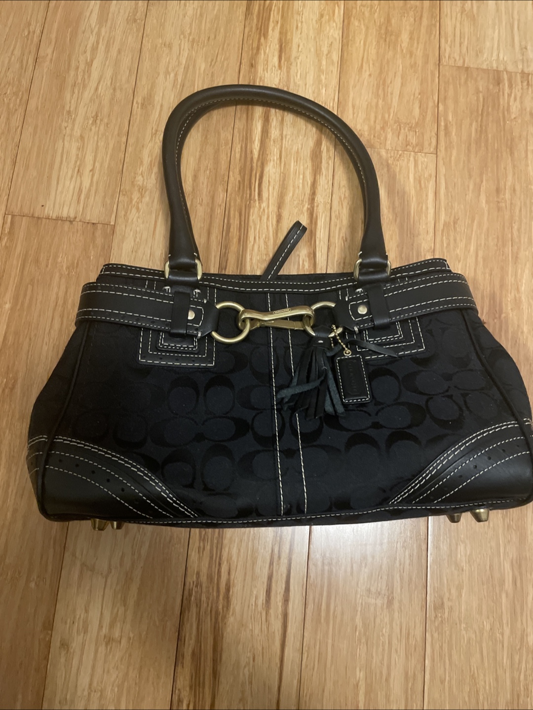 Coach Black Signature Handbag