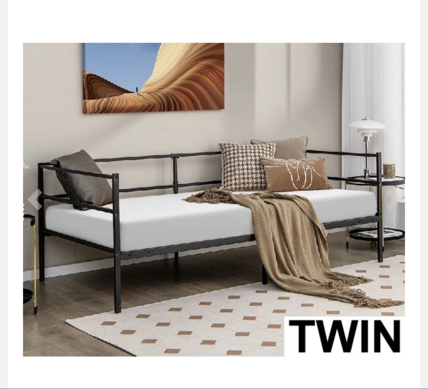 Black Metal Twin Daybed Frame
