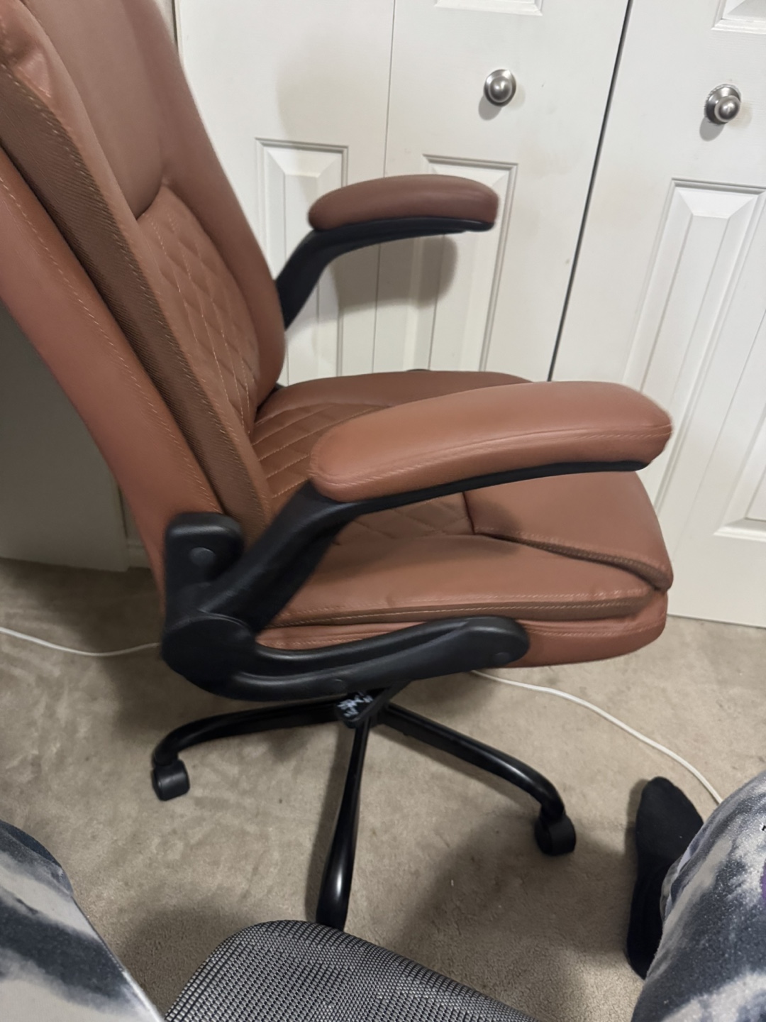 Brown Leather Office Chair - photo 4