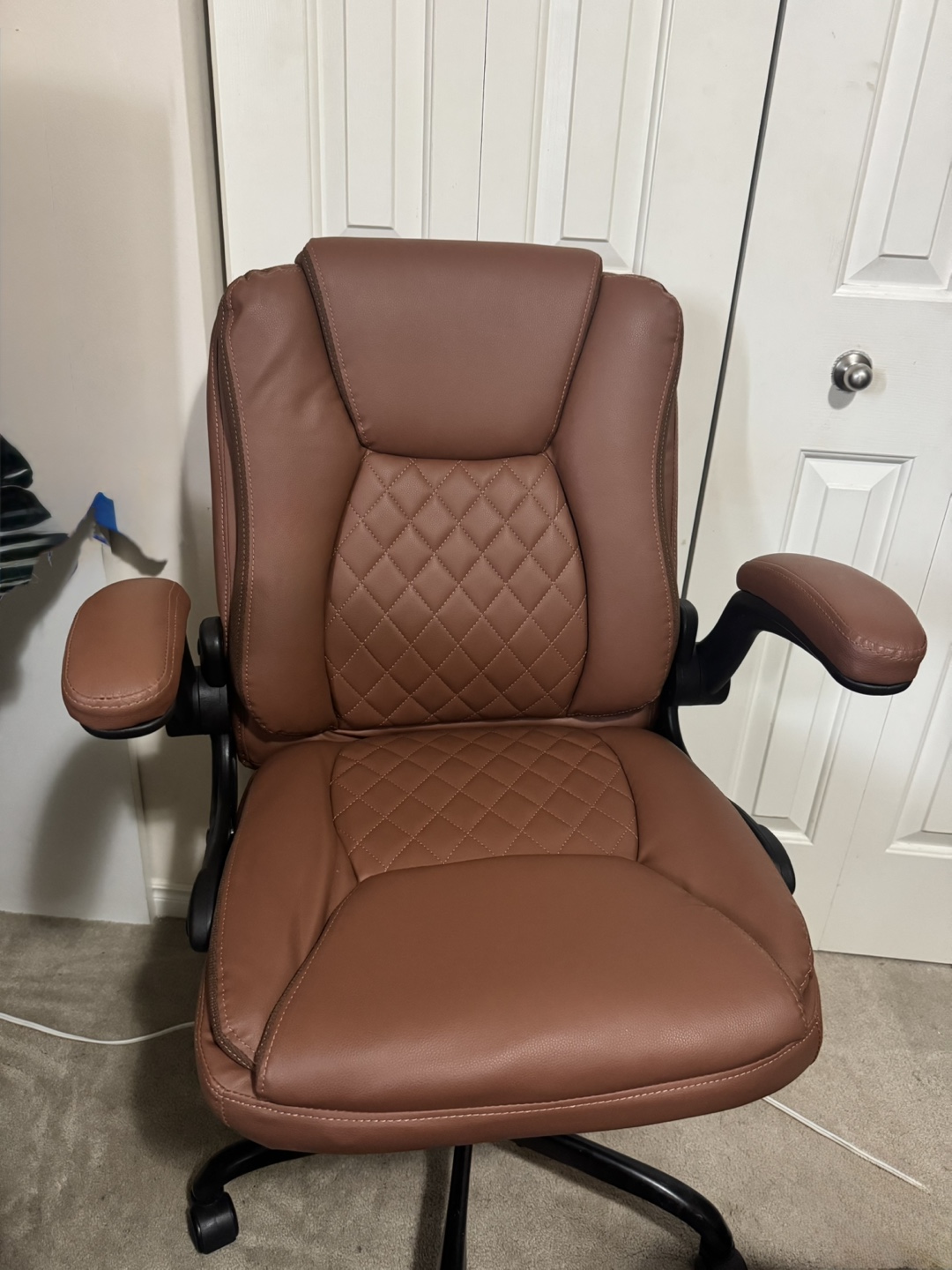 Brown Leather Office Chair - photo 3