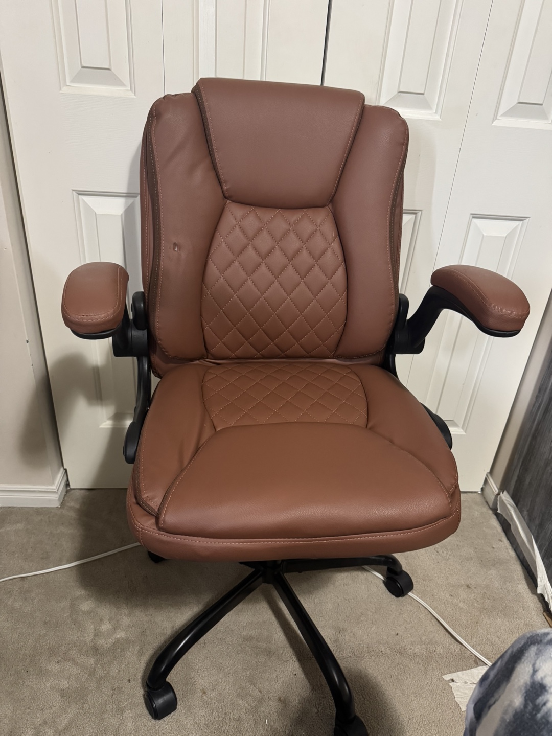 Brown Leather Office Chair - photo 2