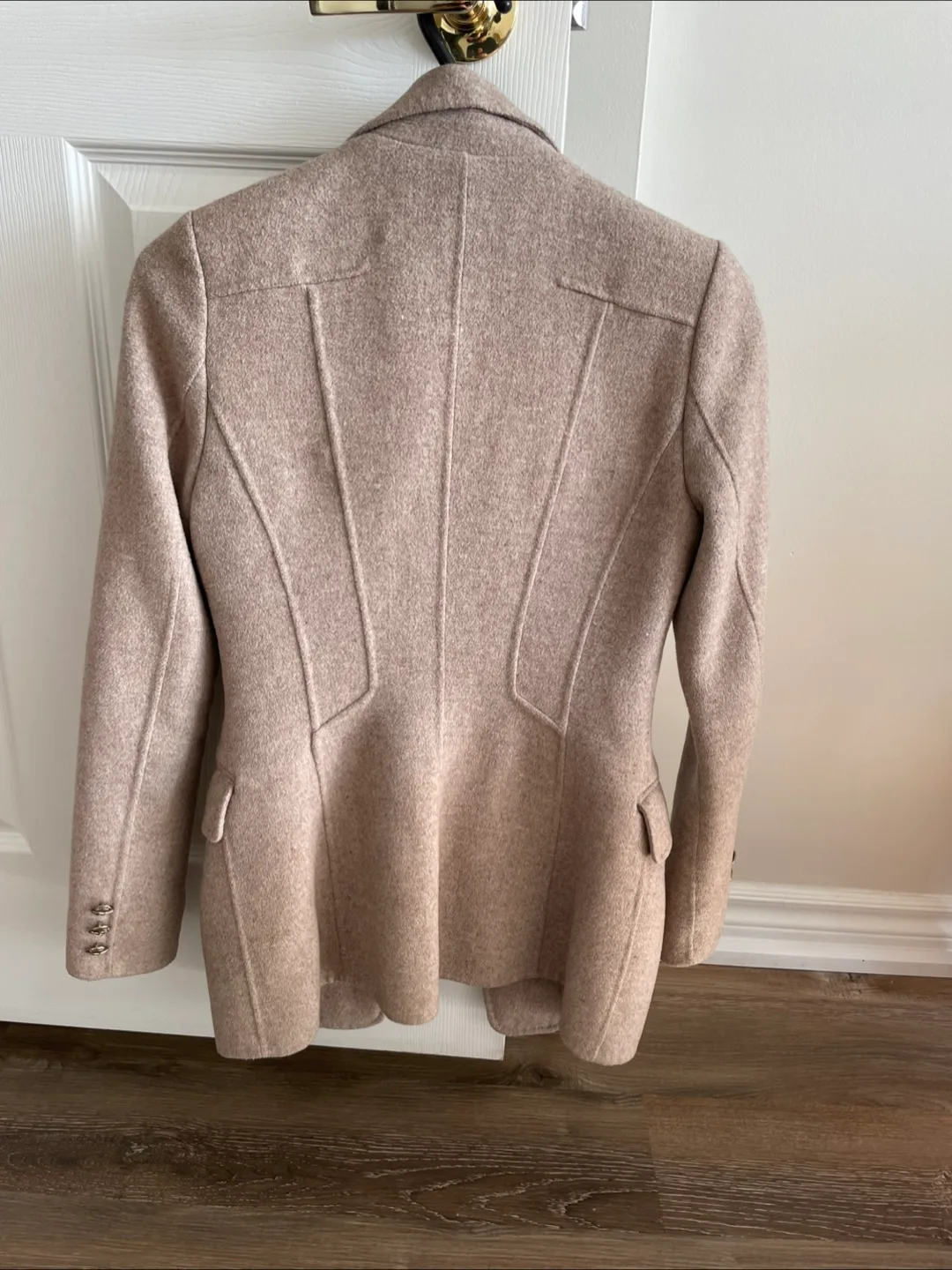 Women's Beige Double-Breasted Blazer thumbnail