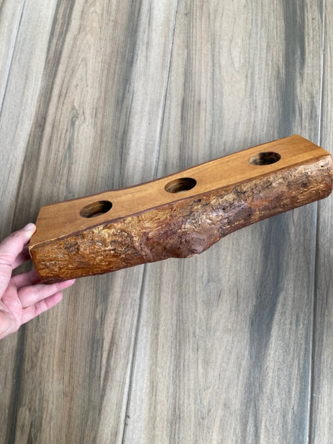 Rustic Wooden Candle Holder image indicator(2)