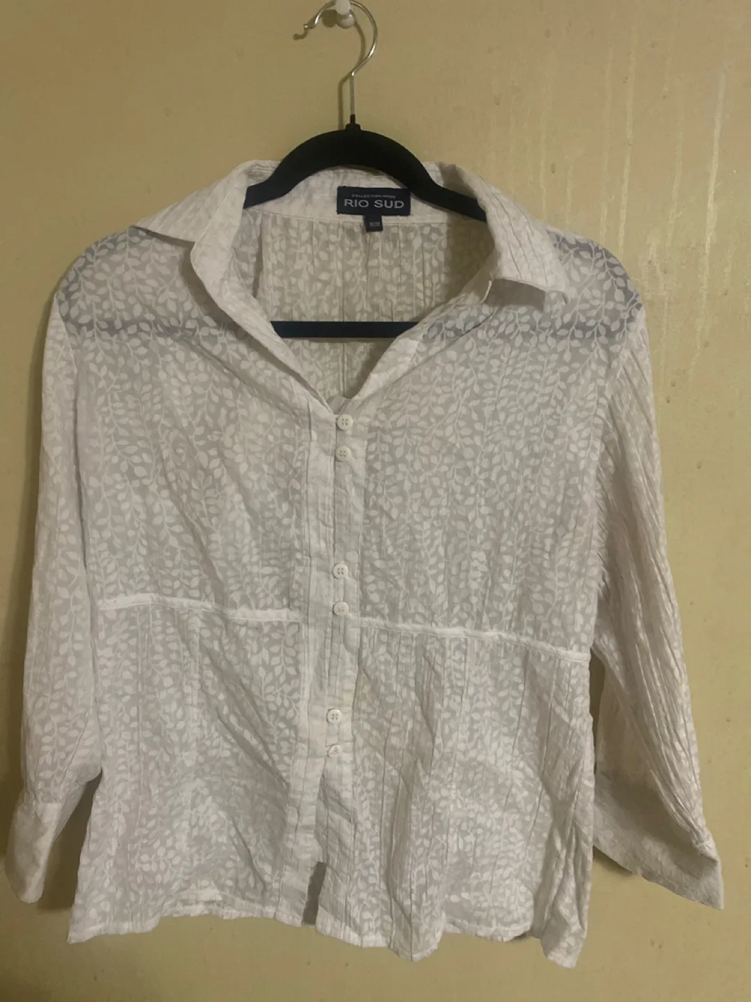 RIO SUD Women's White Blouse, Size M