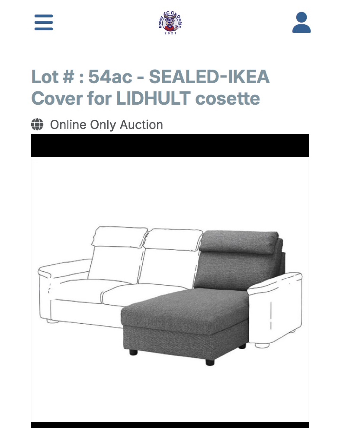 IKEA LIDHULT Cosy Cosette Cover - Grey - Sealed